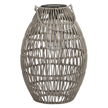 Laterne oval 30cm Solar - grau