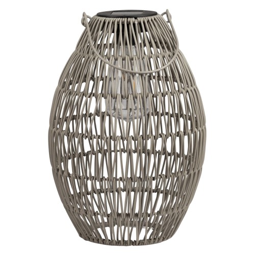 Laterne oval 30cm Solar - grau