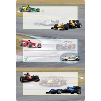 Heftschild Rennauto 2