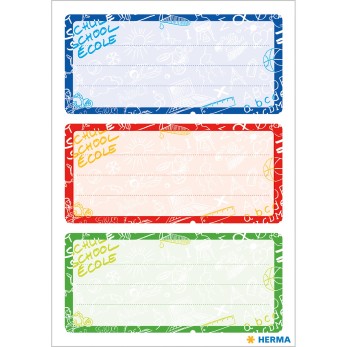 Heftschild School blau rot grün 2